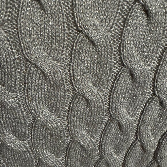 TALBOT'S #FALL2025🍁 GRAY SWEATER w/SILVER TONE SPARKLE XLARGE/PETITE #1 - Picture 5 of 7